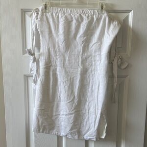 White Strapless Dress with Side Ties